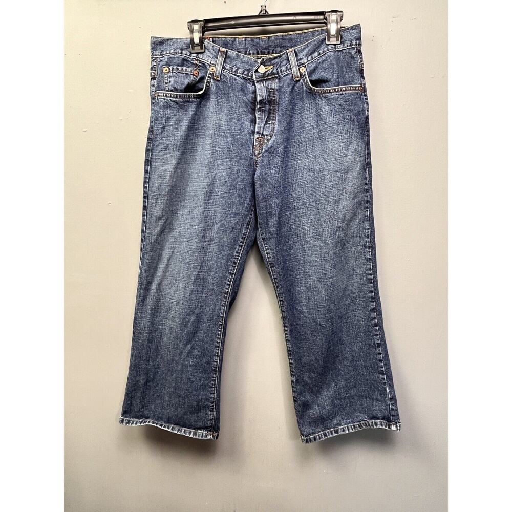 Lucky Brand Classic Fit Crop Jeans Womens 12/31 Medium Wash Button Fly Red Label